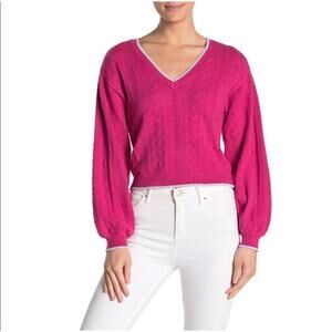 NWT Cupcake & Cashmere Pink v-neck long sleeve sweater, women small